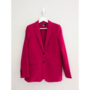 NWT The Kooples Notch Lapel Crepe Blazer Suit Jacket Pink FR 36 US 2 $545 Retail